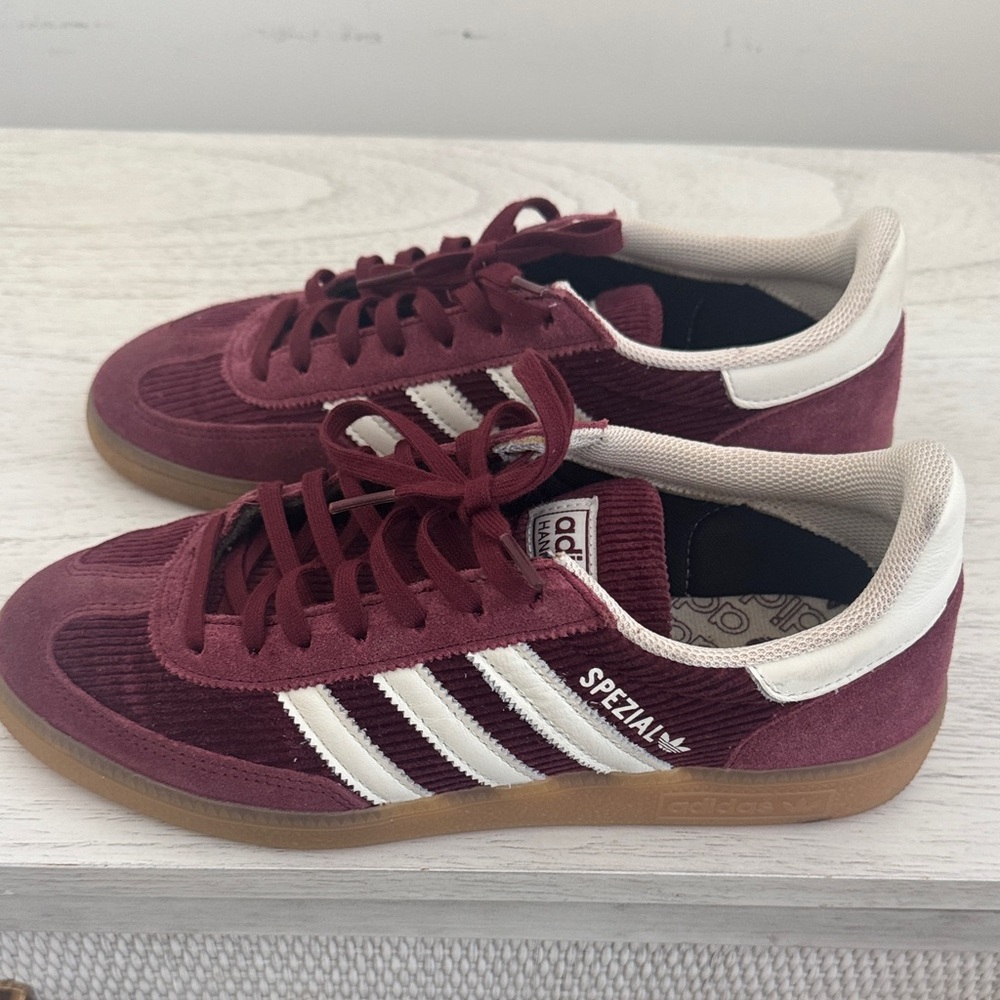 adidas Spezial Maroon and White Athletic Shoes